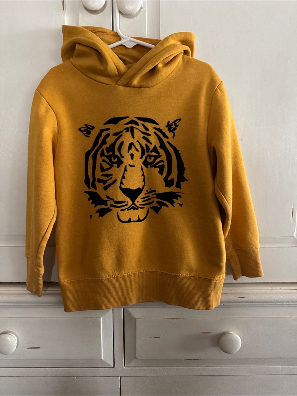 Mustard Yellow Tiger-Print Hoodie Sweater H&M boys
